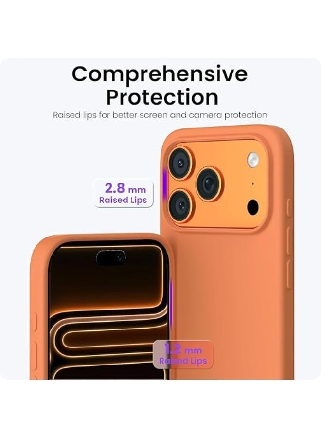 جراب متوافق مع iPhone 17 Pro Max مقاس 6.9 بوصة، مصنوع من السيليكون السائل النحيف بأربع طبقات من المطاط الناعم المقاوم للصدمات، جراب هاتف واقٍ لهاتف iPhone 17 Pro (فاكهة السلمون) - Image 3